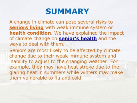 How Climate Change Affects Seniors.