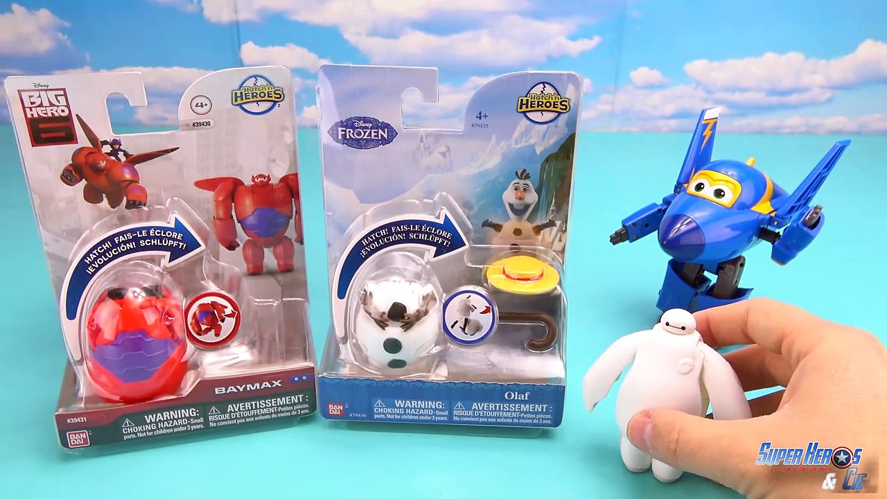Disney Hatch n Heroes Olaf Baymax 4K Super Wings Robocar Poli 출동슈퍼윙스 신제품 장난감 - 비행기 #Jouet