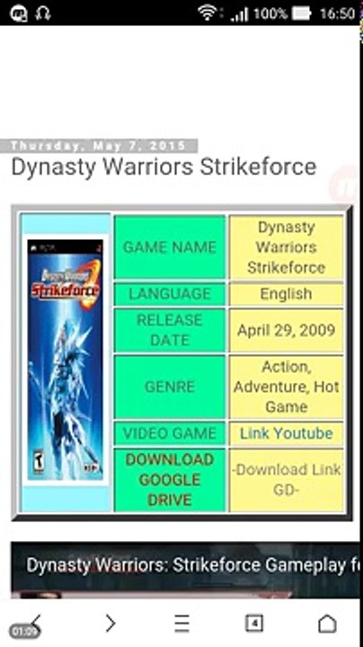 วิธีโหลดเกมส์ dynasty warriors strikeforce บนมือถือ Android (ppsspp)