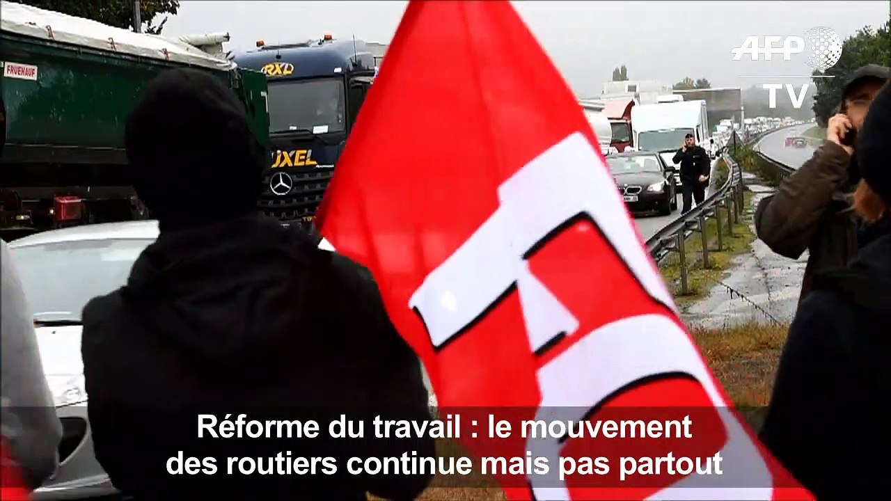 Réforme du travail: le mouvement des routiers continue