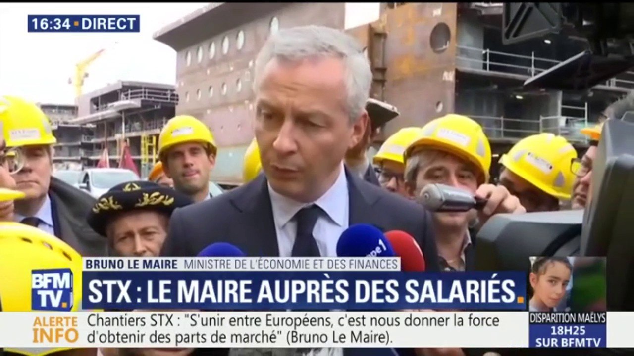 STX: "S'unir entre Européens, c'est nous donner la force de conquérir des parts de marché", assure Le Maire