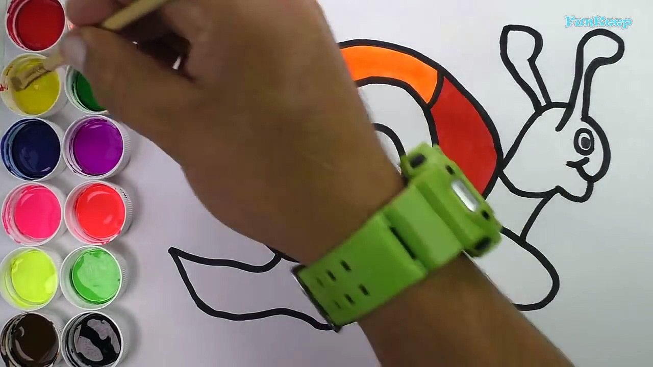 Como Dibujar y Colorear Un Caracol de Arco Iris - Dibujos Para Niños / FunKeep