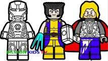 Lego Iron Man and Lego Wolverine & Lego Thor Coloring Book Coloring Pages Kids Fun Art