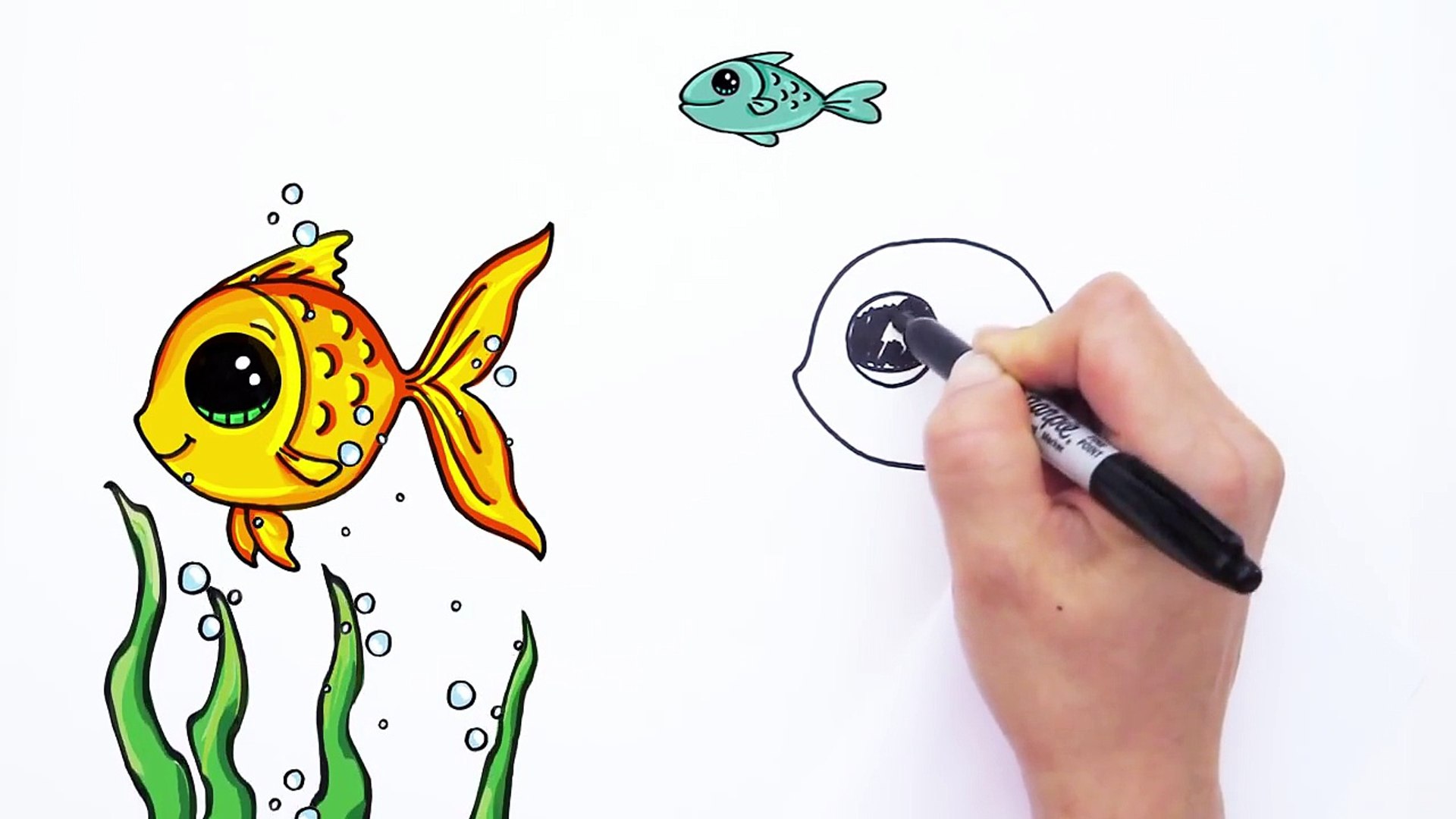 How To Draw A Cartoon Fish Cute And Easy Video Dailymotion