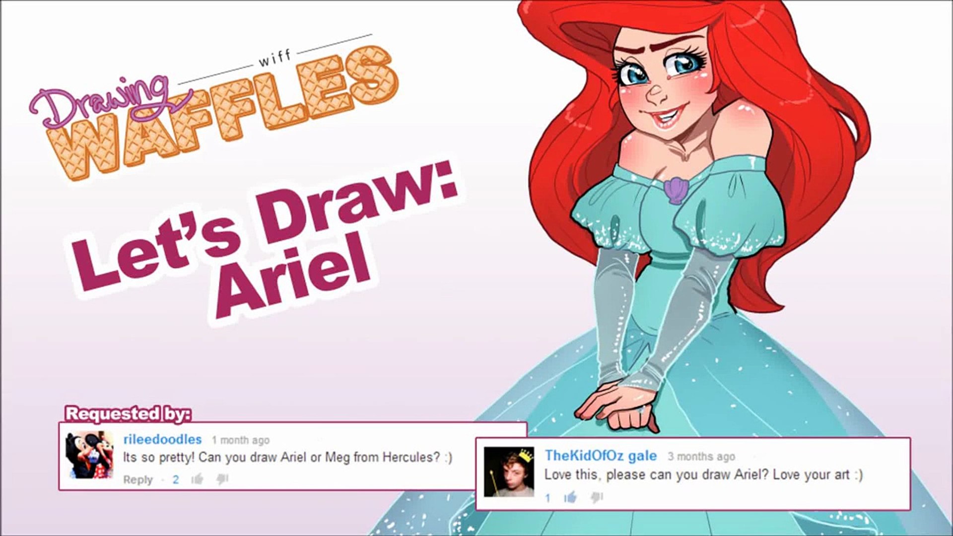 Lets Draw Ariel In Her New Theme Park Dress Video Dailymotion