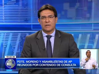 Presidente Lenín Moreno y asambleístas de AP reunidos por contenido de consulta popular