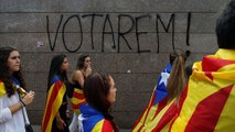 Estudantes catalães em greve e em protesto