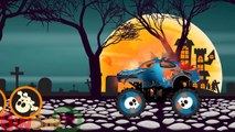 Police Car Scary Monster Trucks Cartoons For Children - Street Vehicles - Video For Kids | Halloween