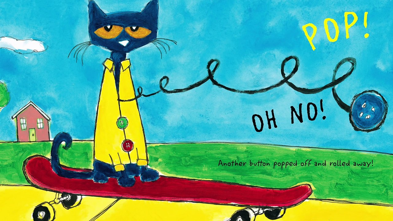 PETE the CAT FOUR GROOVY Buttons Book | Rocking in MY SCHOOL shoes reading out loud short story