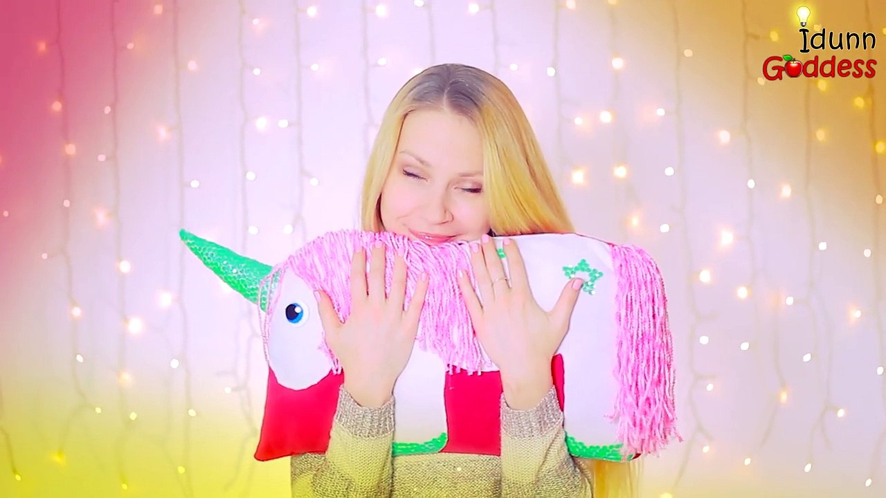 DIY Unicorn Pillow - How To Make A Unicorn Pillow Out Of Old Clothes (NO SEW tutorial)