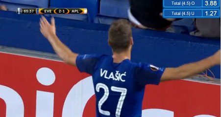 Nikola Vlasic GOAL - Everton 2-1 Apollon  -  28.09.2017