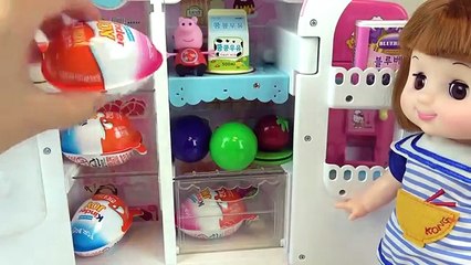 Baby Doll refrigerator and Kinder Joy Surprise eggs toys