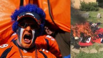 Broncos Fan Burns ALL His Gear In Response to Players Kneeling During National Anthem