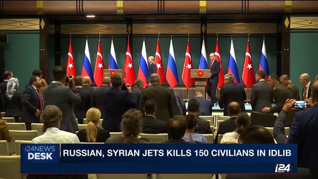 i24NEWS DESK | Russian, Syrian jets kills 150 civilians in Idlib | Thursday, September 28th 2017
