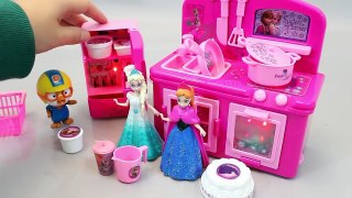Cooking Kitchen Frozen Elsa Fridge Oven Play Doh Dots Surprise Eggs Learn Colors Slime Toys-MVF8ey1Hgws