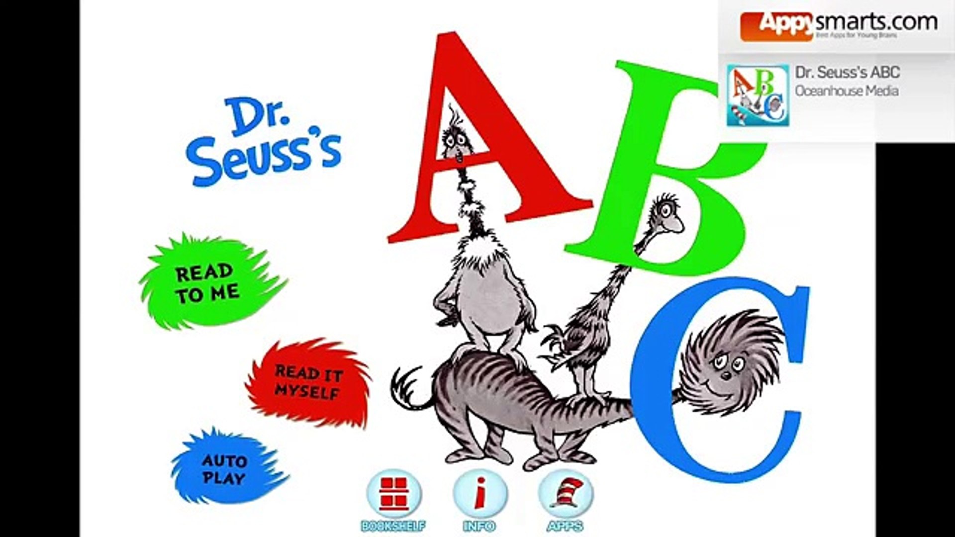 Dr Seusss Abc App Special Read By 4 5 Year Old Appysmarts Reviewer Video Dailymotion