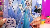 Queen Elsa Wooden Doll Glitter & Jewel Dress Decoration Craft Playset Frozen Fever Dressup Unboxing