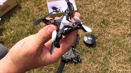 DA HENG DH - 800 Micro Foldable Quadcopter Wrist Watch Design Transmitter Unboxing and Flight Review-omTAAtXK_Mc