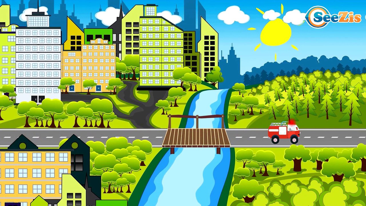 The Red Truck at the Construction Site - Cartoons for children - Cars & Trucks for Kids