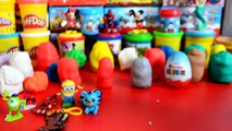 20 Play-Doh Surprise Eggs Kinder Surprise Disney Cars Spiderman Toy Story LPS Disney Pixar