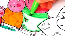 Peppa Pig Granny Pig George Mummy Pig and Daddy Pig Coloring Book Pages Video For Kids