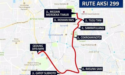 Ini Rute Massa Aksi 299 ke DPR