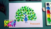 Learn how to draw and paint Thumb print peacock