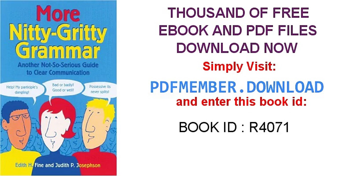 [PDF] More Nitty-gritty Grammar [D0WNLO4D]
