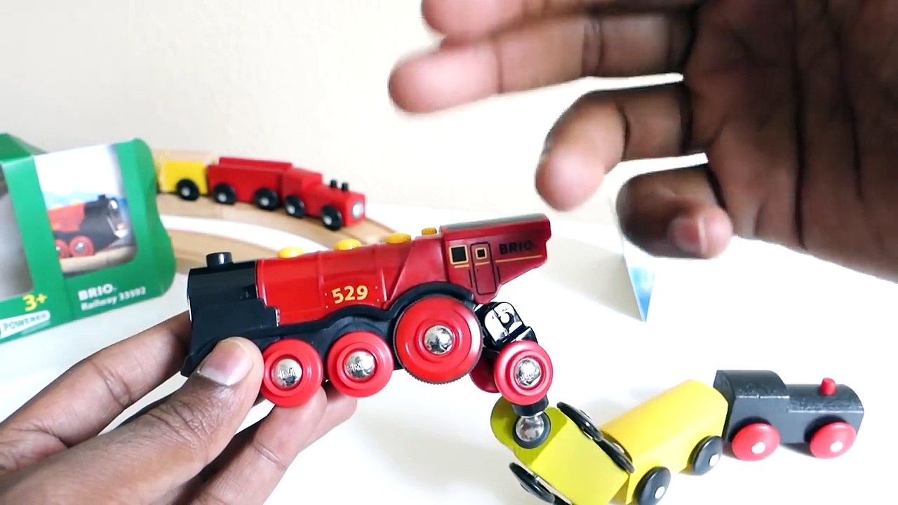 BRIO Mighty Red Action Locomotive Engine with IKEA Wooden Train Set - Unboxing and Review