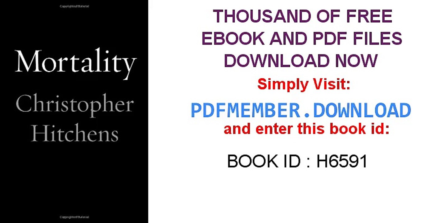 [PDF] Mortality [D0WNLO4D]