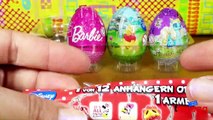 4 various Surprise Eggs, Minnie Mouse, Barbie, Winnie the Pooh and Filly toys unboxing / unwrapping