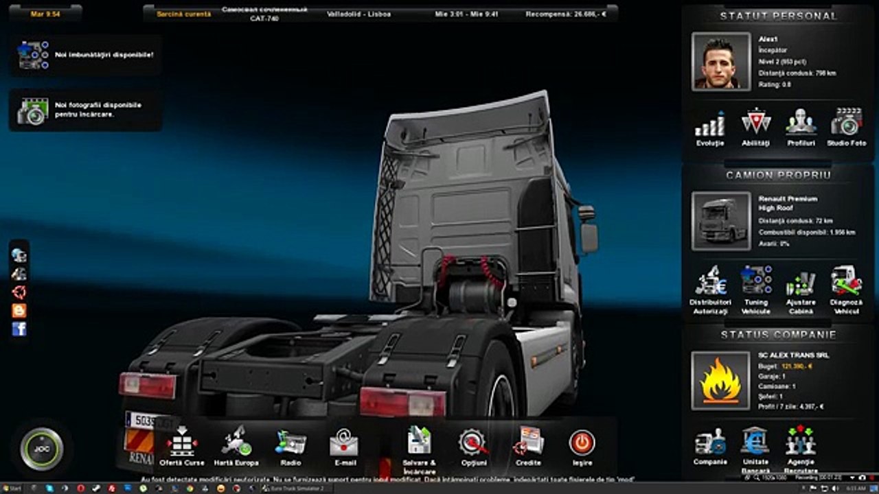 Cum sa adaugi bani in ETS 2 si sa cresti in level - testat pe 1.8.2.5