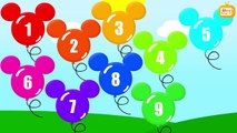 Nauka liczenia dla dzieci po polsku - 1-10 - kolorowe balony Myszka Miki