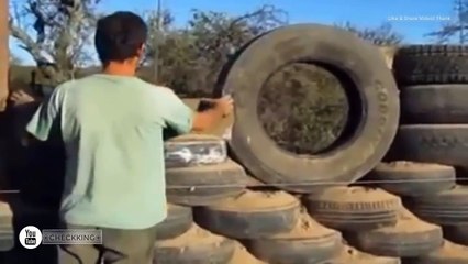 좋은! 10,000 오래된 타이어의 집을 구축