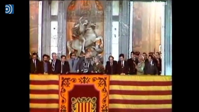 Josep Tarradellas proclamando el Estatuto de Autonomía