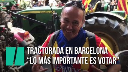 Tractorada en Barcelona, "La faena más importante es votar"