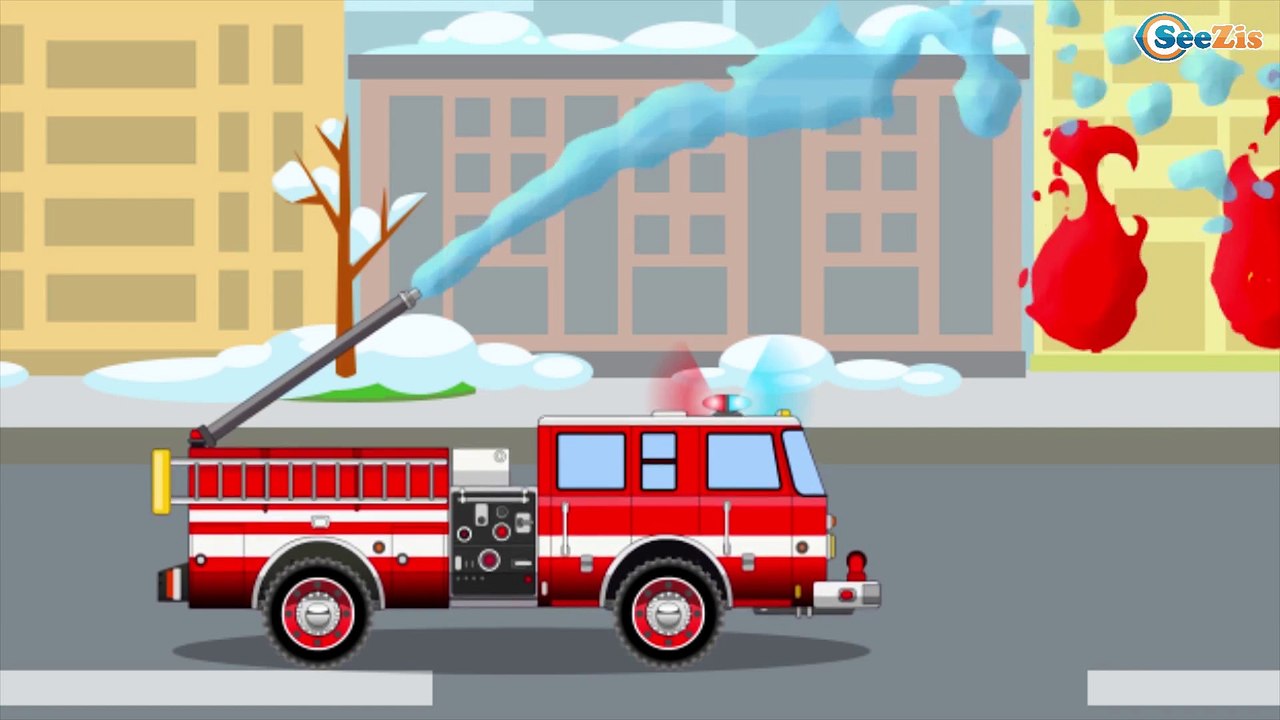 The Fire Truck Cartoon New Video for Kids compilation incl The Tow Truck and The Police Car