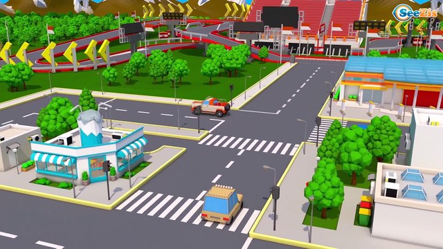 Eğitici çizgi filmi - Ekskavatör POL ve Yeni Arabaları Yarışı şehirde