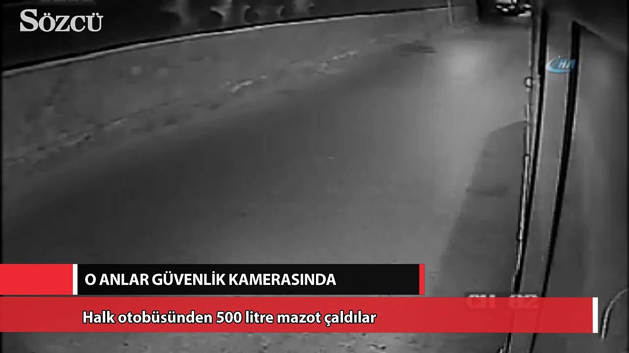 Halk otobüsünden 500 litre mazot çaldılar