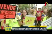 España: estudiantes protestan a favor de referéndum de Cataluña