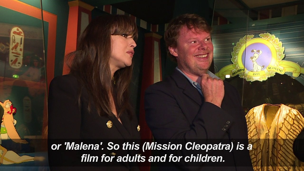 Monica Bellucci visits exhibition honouring Asterix author