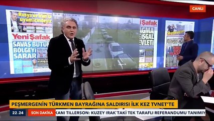 Peşmerge Türk bayrağına saldırdı