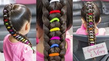 TRENZA ARCOÍRIS | PEINADO FACIL PARA ESCUELA | PEINADO PARA NIÑAS | RAINBOW BRAID