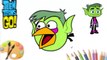 Angry Birds Transforms into Teen Titan Go Charers For Learning Colors