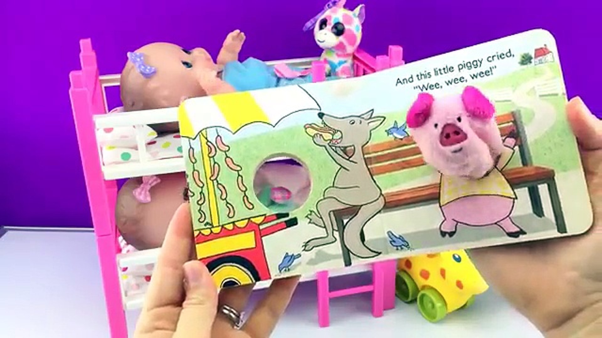 ⁣Twin Babies Baby Dolls Lil Cutesies Bedtime Story Bunk Beds Finger Family Song Puppet Nursery Rhyme