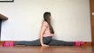 Girl gymnast. Look at the flexibility