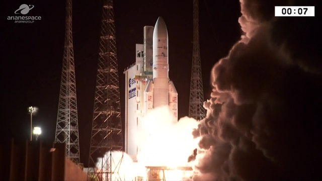 Launch of Heavy Ariane 5 Rocket with Intelsat 37e & BSAT-4a (VA-239)