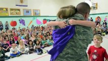 Returning Vermont National Guardsman Surprises his Children