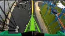 Green Lantern POV Roller Coaster Front Seat Six Flags Great Adventure New Jersey SFGadv