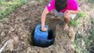 Creative Big Bottle Deep Hole Fishing Trap To Catch A Lot Of Fish By A Smart Boy